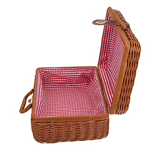 Tomaibaby Rattan Wicker Koffer Wicker Picknick Korb Stroh Lagerung Box mit Griffe Rattan Lagerung Box Reise Koffer Wicker Bin Behindern von Tomaibaby