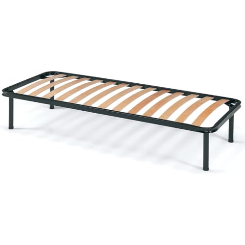 Tomaino - Orthopädischer Lattenrost für Einzelbett 80 × 190 cm mit Holzlatten, 4 abnehmbare Füße, Gestell aus Eisen, ideal für jede Matratze. von Tomaino