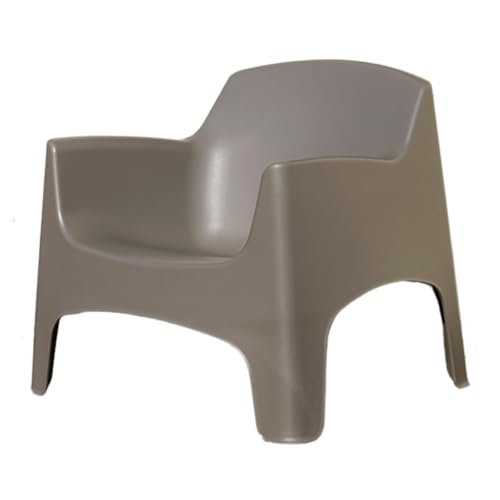 Tomaino - Sessel für den Außenbereich Ibiza XL - Gartenstuhl aus Kunststoff - 79 x 74 x 70 h cm - stapelbar - extra groß (Taupe) von Tomaino