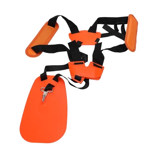 Tomantery Trimmer-Geschirr, Verstellbare Passform, Bequemes Tragen, Langlebig, Verbreiterter, Verdickter Trimmer-Doppelschultergurt für Elektrische Säge (Orange) von Tomantery