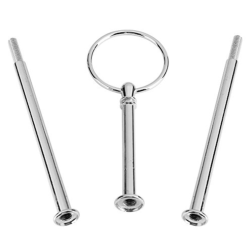 Tortenhalter, Kuchen Obsthalter Griff Tortenteller Ständer Griff Hardware Stangenständer Halter Hardware Halter für den täglichen Gebrauch für Jubiläumsparty(Rundes dreischichtiges Silber) von Tomantery