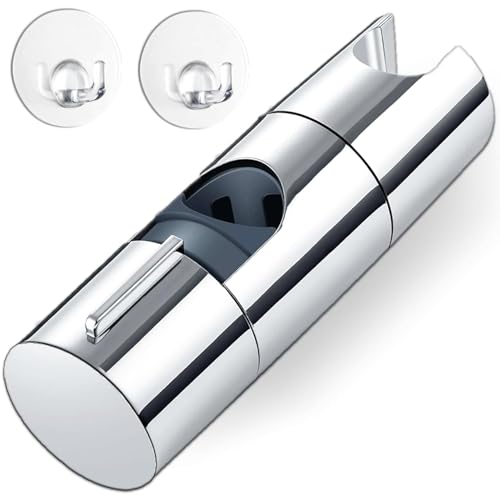 Verstellbarer Duschkopfhalter Ersatz für Slide Bar Universal 19-25MM Duschkopfhalter Ersatz für Slide Rail Duschkopf, verchromt, einfache Installation (Bonus 2pcs Klebehaken) Verstellbarer Duschkopfhalter Ersatz für Slide Bar Universal 19-25MM Duschkopfhalter Ersatz für Slide Rail Duschkopf, verchromt, einfache Installation (Bonus 2pcs Klebehaken) von Tomario
