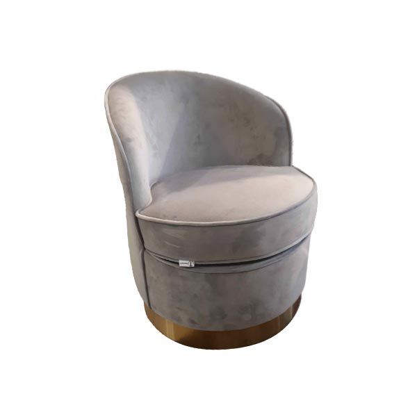 Sessel Dido aus Metall und Samt (grau), Tomasucci von Tomasucci