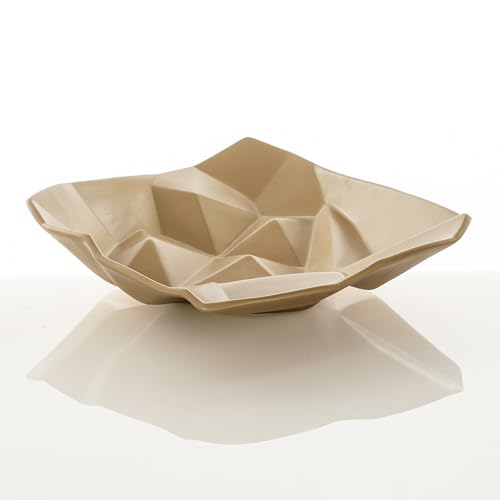 Wink Design, LIGIO Round Big Gold Tafelaufsatz/Taschenleerer aus Keramik - Farbe Gold matt - 45 x 45 x 13 cm von Tomasucci