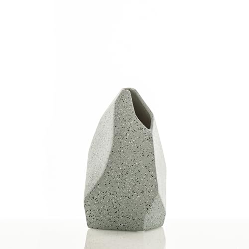 Wink Design, Vase Ekko-A - Vase aus Keramik - Steinoptik - Farbe grau matt - 17x18x27 cm von Tomasucci