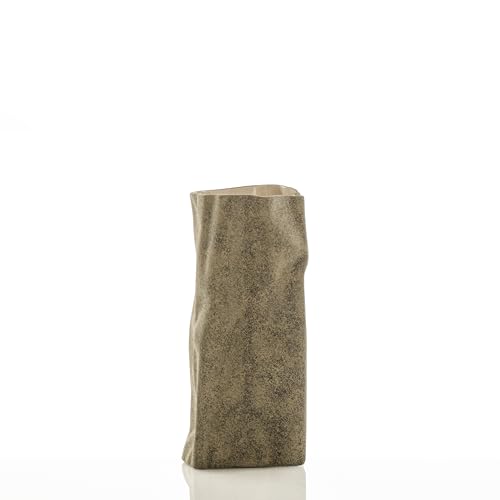 Wink Design, Vase SVEVA-B - Vase aus Keramik - Steinoptik - Farbe Sand - 15 x 17 x 33 cm von Tomasucci