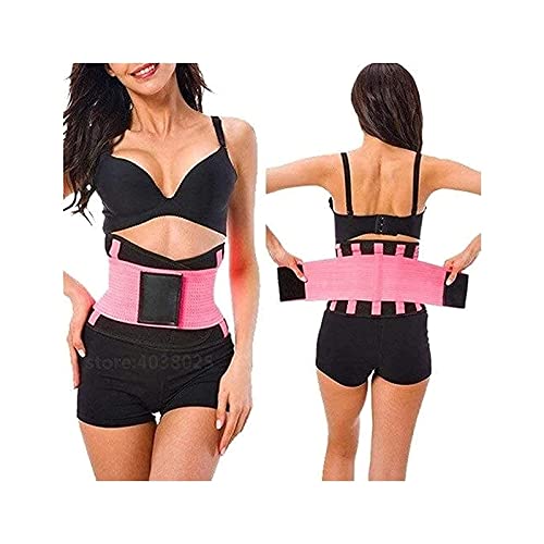 Atmungsaktive Lendenwirbelstütze Damen Herren Elastisches Korsett Anti-Rutsch-Rückenstützgürtel Taille Orthopädische Haltungskorrektur (Pink XL) von Tomator