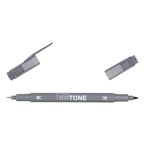 TWINTONE-49 Filzstift mit zwei Spitzen, Farbe: grau von Tombow