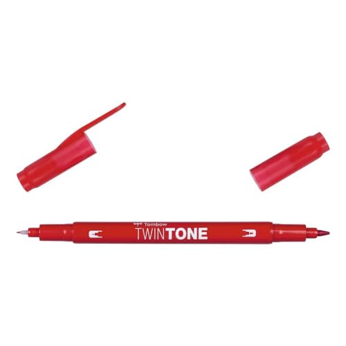 TWINTONE-75 Fasermaler mit zwei Spitzen, Farbe Erdbeerrot von Tombow