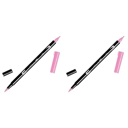 Tombow AB-T703 Fasermaler ABT Dual Brush Pen mit zwei Spitzen, pink rose, 1 Stück (2er Pack) von Tombow