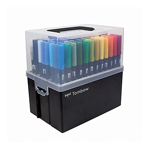 Tombow ABT-108C ABT Dual Brush Pen Stiftebox mit 107 Farben + Blender Pen, mehrfarbig von Tombow