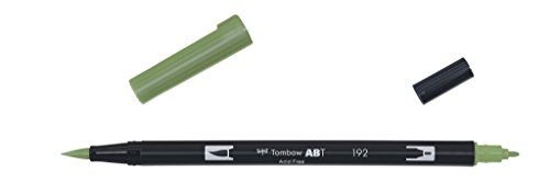 Tombow ABT Dual Brush Pen, ABT-192-1P, Stift mit zwei Spitzen, perfekt fürs Hand Lettering und Bullet Journal, wasservermalbar, asparagus von Tombow