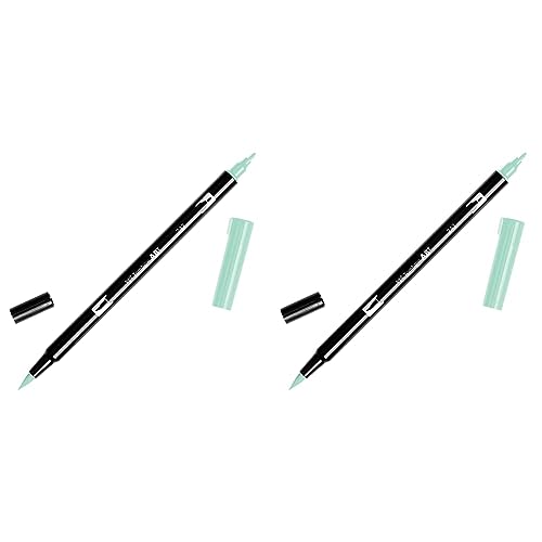 Tombow ABT-243 Fasermaler Dual Brush Pen mit zwei Spitzen, mint, 1 Stück (2er Pack) von Tombow