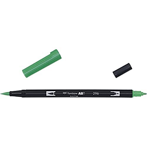 Tombow ABT Dual Brush Pen, ABT-296-1P, Stift mit zwei Spitzen, perfekt fürs Hand Lettering und Bullet Journal, wasservermalbar, green von Tombow