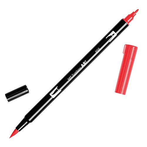 Tombow ABT-856 Fasermaler Dual Brush Pen mit zwei Spitzen, poppy red, 1 Stück (1er Pack) von Tombow