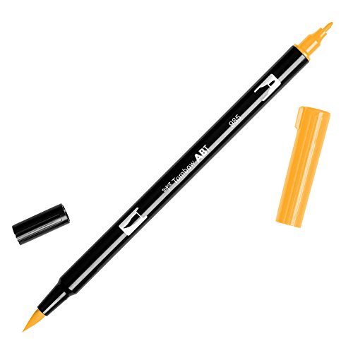 Tombow ABT-985 Fasermaler Dual Brush Pen mit zwei Spitzen, chrome yellow, 1 Stück (1er Pack) von Tombow