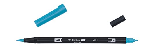 Tombow ABT Dual Brush Pen, ABT-443-1P, Stift mit zwei Spitzen, perfekt fürs Hand Lettering und Bullet Journal, wasservermalbar, turquoise von Tombow