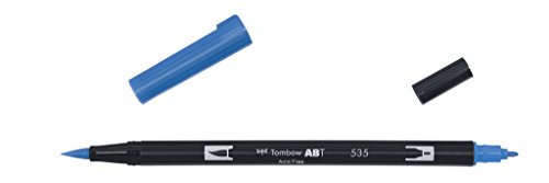 Tombow ABT Dual Brush Pen, ABT-535-1P, Stift mit zwei Spitzen, perfekt fürs Hand Lettering und Bullet Journal, wasservermalbar, cobalt blue von Tombow