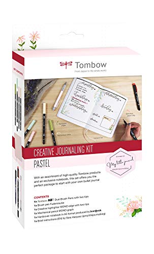 Tombow BUJO-SET1 Creative Journaling Kit Pastell, Notizbuch + 7 ausgewählte Produkte von Tombow