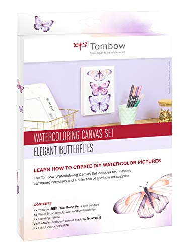 Tombow CANVAS-SET1 Watercoloring Canvas Set Elegante Schmetterlinge von Tombow