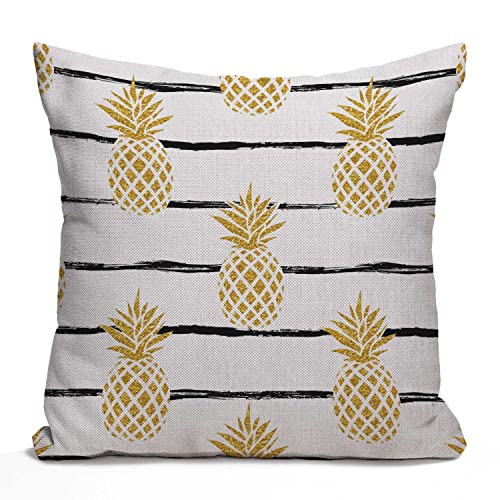Tomda Kissenbezug, Ananas, Obst, gestreift, für Heimdekoration, Sofa, Couch, 45 x 45 cm, Baumwolle, Leinen, Bauernhaus-Dekorationen Tomda Kissenbezug, Ananas, Obst, gestreift, für Heimdekoration, Sofa, Couch, 45 x 45 cm, Baumwolle, Leinen, Bauernhaus-Dekorationen von Tomda