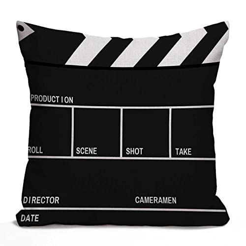 Tomda Kissenbezug, Motiv: Film-Rapperbrett, Baumwollleinen, quadratisch, Standard-Kissenbezug für Männer und Frauen, Heimdekoration, Sofa, Sessel, Schlafzimmer, Wohnzimmer, 45 x 45 cm Tomda Kissenbezug, Motiv: Film-Rapperbrett, Baumwollleinen, quadratisch, Standard-Kissenbezug für Männer und Frauen, Heimdekoration, Sofa, Sessel, Schlafzimmer, Wohnzimmer, 45 x 45 cm von Tomda