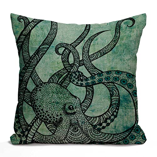Tomda Kissenbezug, cooler Oktopus Kissen, Baumwolle, Leinen, quadratisch, Standard-Kissenbezug für Männer und Frauen, Zuhause, dekoratives Sofa, Sessel, Schlafzimmer, Wohnzimmer, 45 x 45 cm Tomda Kissenbezug, cooler Oktopus Kissen, Baumwolle, Leinen, quadratisch, Standard-Kissenbezug für Männer und Frauen, Zuhause, dekoratives Sofa, Sessel, Schlafzimmer, Wohnzimmer, 45 x 45 cm von Tomda