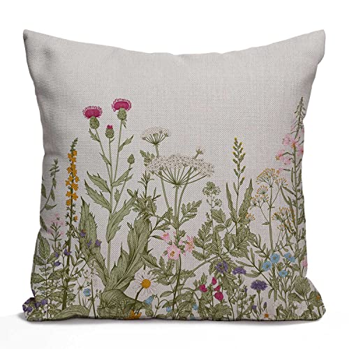 Tomda Kissenbezug mit Blumenmuster, 45 x 45 cm, Vintage-Stil, grüne Blumen, botanische Baumwolle, Leinen, Kissenbezug für Zuhause, Sofa, Stuhl, Dekoration, Bauernhaus-Kissenbezug Tomda Kissenbezug mit Blumenmuster, 45 x 45 cm, Vintage-Stil, grüne Blumen, botanische Baumwolle, Leinen, Kissenbezug für Zuhause, Sofa, Stuhl, Dekoration, Bauernhaus-Kissenbezug von Tomda