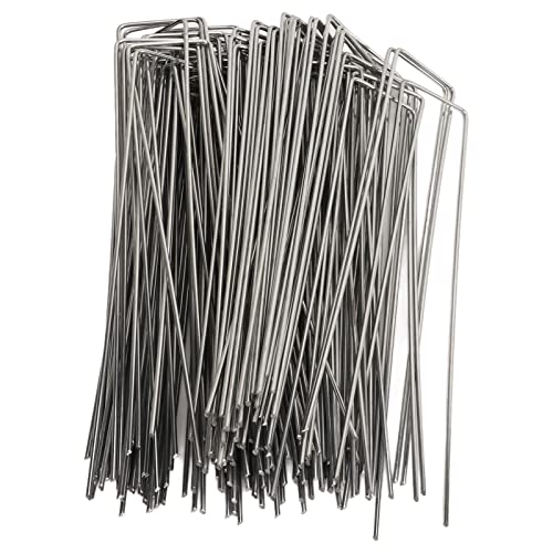 100pcs Landschaft Grundnahrungsmittel, Stakes Grundnahrungsmittel Stahlstifte U geformt für Unkraut -Barriere -Graskuppel -Dekorationen Halten Zaun und Bewässerungsschlauch (Rauheit 2,5 mm/0,10 Zoll) von Tomedny
