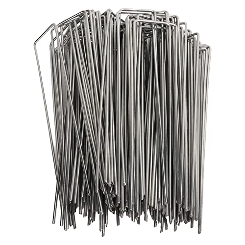 100pcs Landschaft Grundnahrungsmittel, Stakes Grundnahrungsmittel Stahlstifte U geformt für Unkraut -Barriere -Graskuppel -Dekorationen Halten Zaun und Bewässerungsschlauch (Rauheit 3mm/0,12 Zoll) von Tomedny