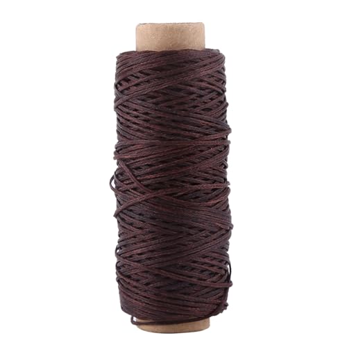 150D 50m Nähen gewachste Gewinde, gewachste Schnur, hand nähende Fäden mit flachem Wachs-String Leder-Bastel werkzeug für Leder arbeiten (Dunkelbraun) von Tomedny