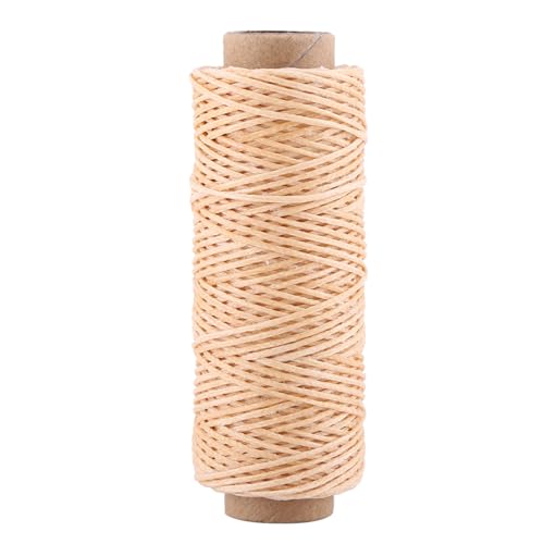 150D 50m Nähen gewachste Gewinde, gewachste Schnur, hand nähende Fäden mit flachem Wachs-String Leder-Bastel werkzeug für Leder arbeiten (Silber) von Tomedny