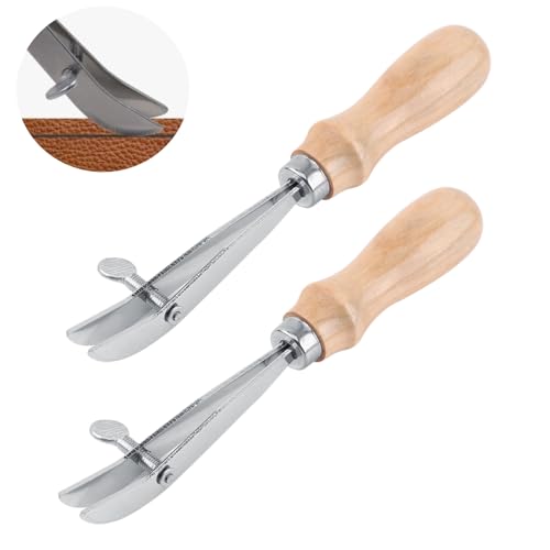 2 PCs Rand Creaser, verstellbares Groover -Werkzeug Lederkante Creaser Holzgriff Skiving -Werkzeug für DIY -Lederhandwerk 2 PCs Rand Creaser, verstellbares Groover -Werkzeug Lederkante Creaser Holzgriff Skiving -Werkzeug für DIY -Lederhandwerk von Tomedny