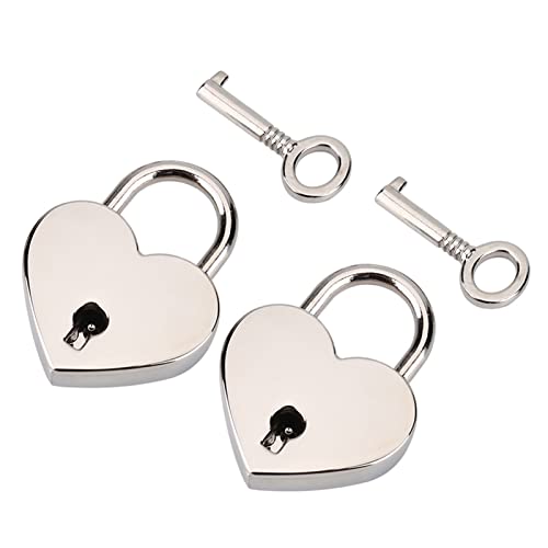 2 Sets Metall herzförmige Vorhängeschloss, Mini -Schloss mit wichtigen Mini -Vintage -Schleusen Schmuck Locker Dekor für Schmuck Aufbewahrungsschachtel von Tomedny