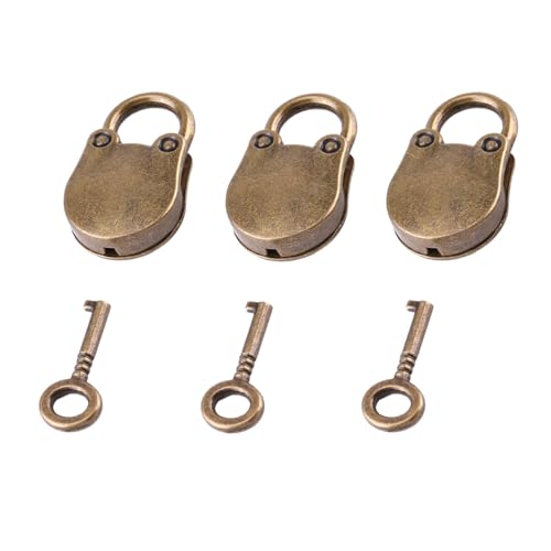 2pcs Mini Antique Vorhängeschloss, Mini -Schloss mit Key Vintage Style Bärenkopfform Zinklegierung Vorhängeschloss Metall Dekorative Schloss für Juwelierbox Diary Book Koffer von Tomedny