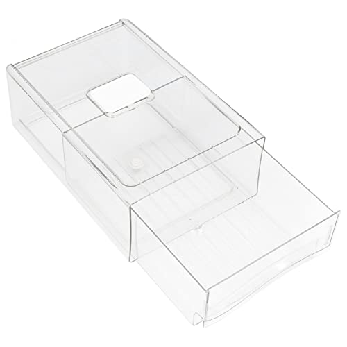 2pcs stapelbare Kühlschrank -Organizer -Mülleimer, Transparent Pantry Storage Bins Schubladen -Veranstalter klarer Kühlschranklagerbehälter (L 14,4 x 6,5 x 1,6 Zoll) von Tomedny