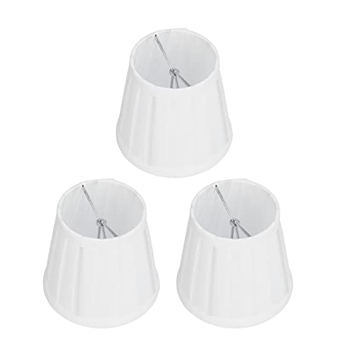 3pcs kleine Lampenschirme, E14 -Clip auf Trommellampenschirmen Stofflampenschirm Kronleuchter Lampenschatten für Candelabra -Lampen (Clip-White) von Tomedny