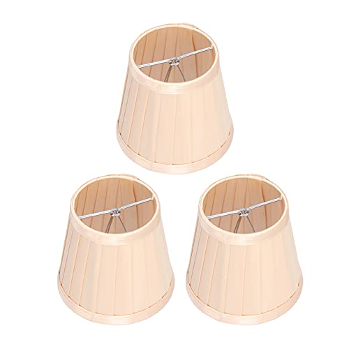 3pcs kleine Lampenschirme, E14 -Clip auf Trommellampenschirmen Stofflampenschirm Kronleuchter Lampenschatten für Candelabra -Lampen (Cliplicht Gold) von Tomedny