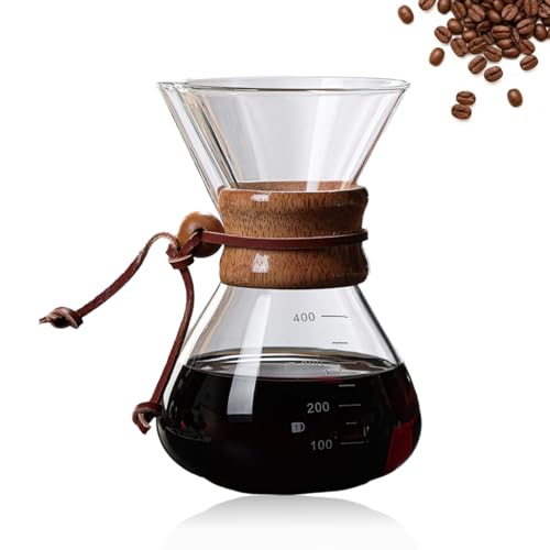 400 ml über die Kaffeemaschine, die Tropfkaffeemaschine mit Doppelschichtfilter und Holzhülle Dripper Brewer für Home Office Camping gießen von Tomedny
