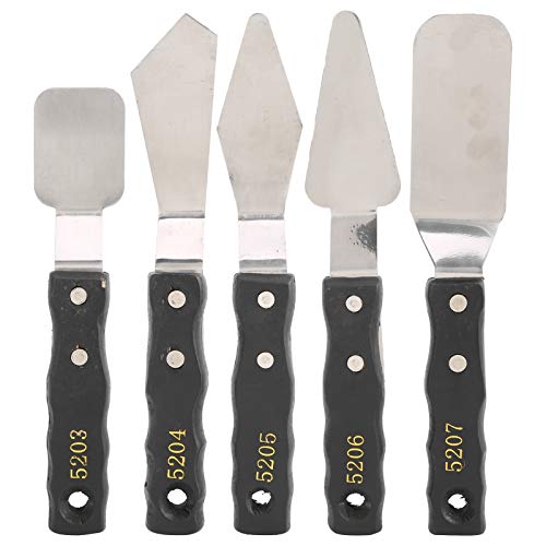 5-teiliges Malmesser-Set, Edelstahl-Spachtel, Palettenmesser, Kunstspatel mit Holzgriff, Palettenmesser-Set zum Mischen von Öl- und Farbfarben 5-teiliges Malmesser-Set, Edelstahl-Spachtel, Palettenmesser, Kunstspatel mit Holzgriff, Palettenmesser-Set zum Mischen von Öl- und Farbfarben von Tomedny