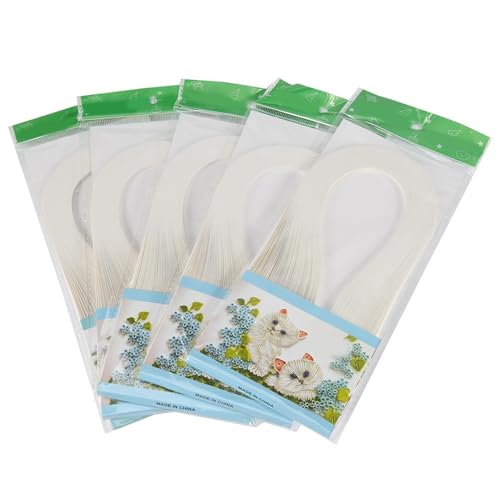 600 Quilling Papierstreifen, DIY Quilling Paper 3mm Single Color Quilling Strips Handhandwerk Dekoration für Kunst DIY Handhandwerk (Weiß) von Tomedny