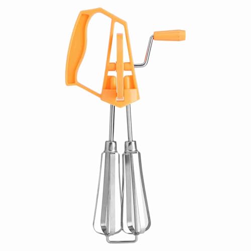 Eier schläger Handkurbel, Edelstahl Hand peitsche Schneebesen Kurbel Eier schläger Manuelle Mixer Küche Koch werkzeug für die Küche zu Hause (Orange) von Tomedny