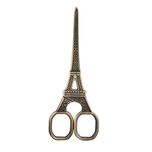Eiffel Tower Sewing Scissors, Stainless Steel Scissors Vintage Eiffel Tower Shape Sewing Shears DIY Fashionable for Art Work Fabric Paper Cutting Craft Threading Household (Bronze) von Tomedny