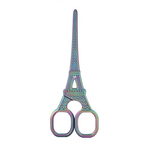 Eiffel Tower Sewing Scissors, Stainless Steel Scissors Vintage Eiffel Tower Shape Sewing Shears DIY Fashionable for Art Work Fabric Paper Cutting Craft Threading Household (Farbig) von Tomedny
