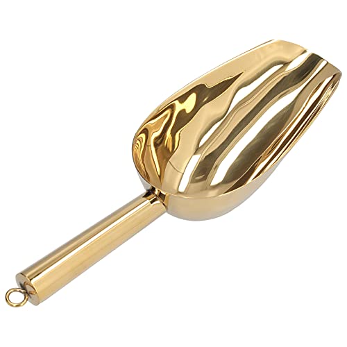 Eisschaufel aus Edelstahl, Eisschaufel für Gefrierschrank, Küchen-Eisschaufel für Eismaschinen, Eimer, Hundefutter, Mehl und Kanister (Gold) von Tomedny