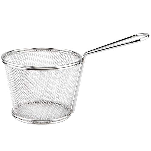 Frittierkorb, Frittierkörbe aus Edelstahl, Spinnensieb aus Edelstahl für frittierte Lebensmittel, Waschen von Obst, Gemüse von Tomedny