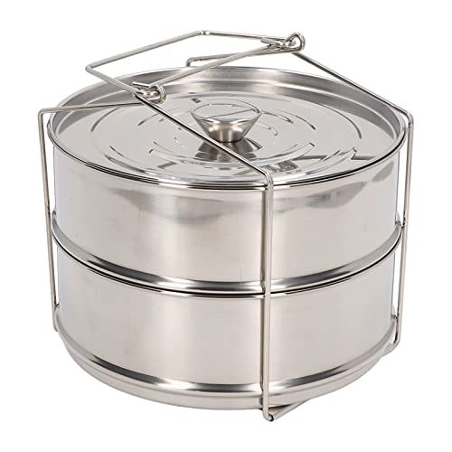 Steamer Pot for Cooking, Stackable Steaming Cooker 2 Tier Stainless Steel Steam Pot Cookware with Lid for Vegetable, Dumpling, Stock, Sauce, Food Steamer Pot for Cooking, Stackable Steaming Cooker 2 Tier Stainless Steel Steam Pot Cookware with Lid for Vegetable, Dumpling, Stock, Sauce, Food von Tomedny