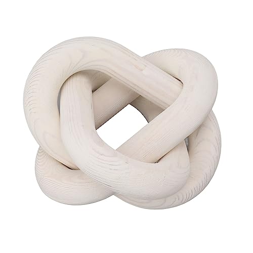 Tomedny Link Wood Knot, 3 Link Ative Holzkette Wohnkultur Holzknoten Skulptur elegant für heimische Wohnzimmer Café Café (Weiß) von Tomedny