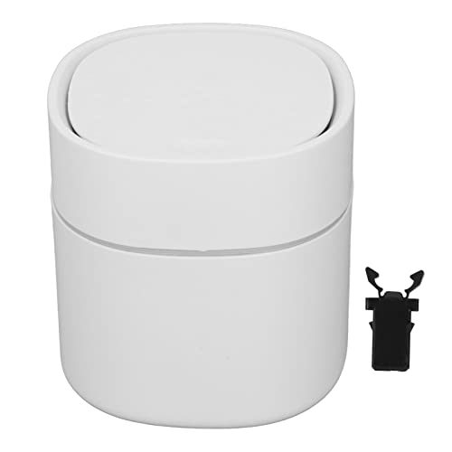 Tomedny Mini Desktop Trash Can with Lid, Practical Countertop Garbage Cans Functional Tiny Waste Basket for Desktop Countertop (White) von Tomedny
