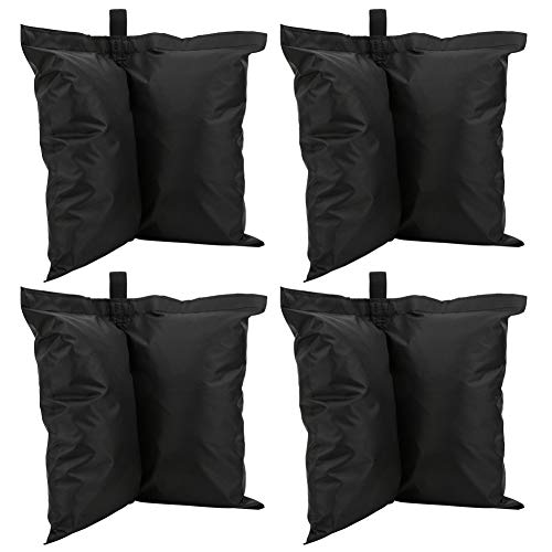 Tomedny Sandbeutel für Baldachin Zelt, 4pcs Zeltgewichte Taschen Oxford Stoff Schwerpfleger Sandsäcken für Sonnenschatten Regenschirm Beach Schatten Regenschirm große Kapazität Schwarz von Tomedny